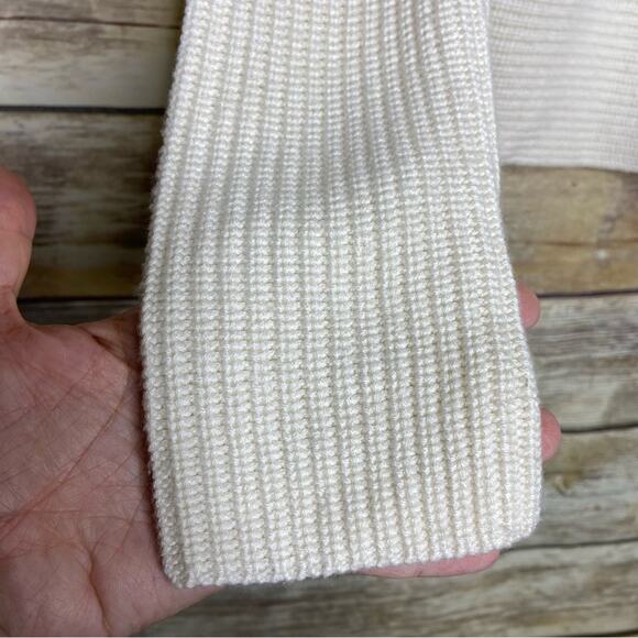 HUGO BOSS XS Farile Asymmetrical Rib-knit Sweater In White - Picture 6 of 9